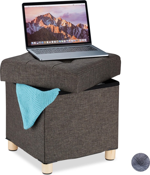 Immagine prodotto Relaxdays Sgabello con Contenitore, Imbottitura Morbida