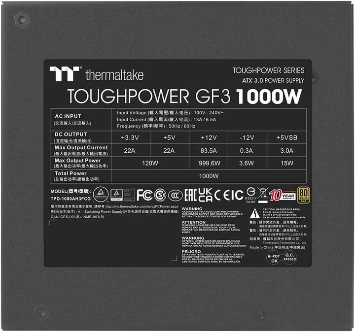Actual product image Thermaltake Toughpower GF3 (1000 W)