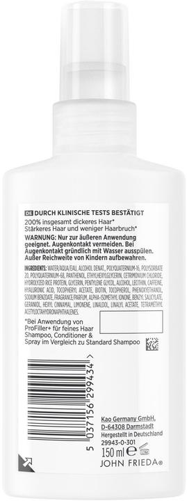 Image du produit John Frieda PROFiller+ Spray Épaississant 150ml (150 ml)