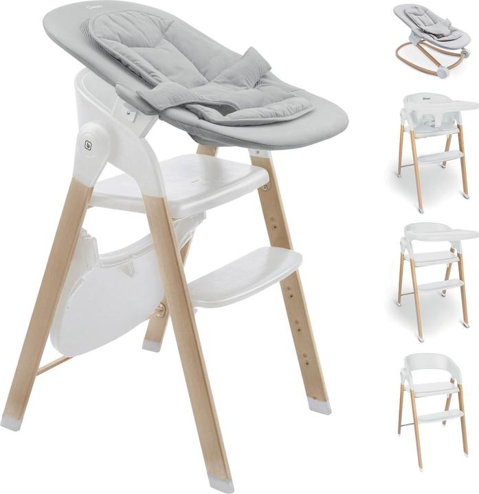 BabyGo Levels Newborn Highchair weiss/Holzoptik (Hochstuhl)
