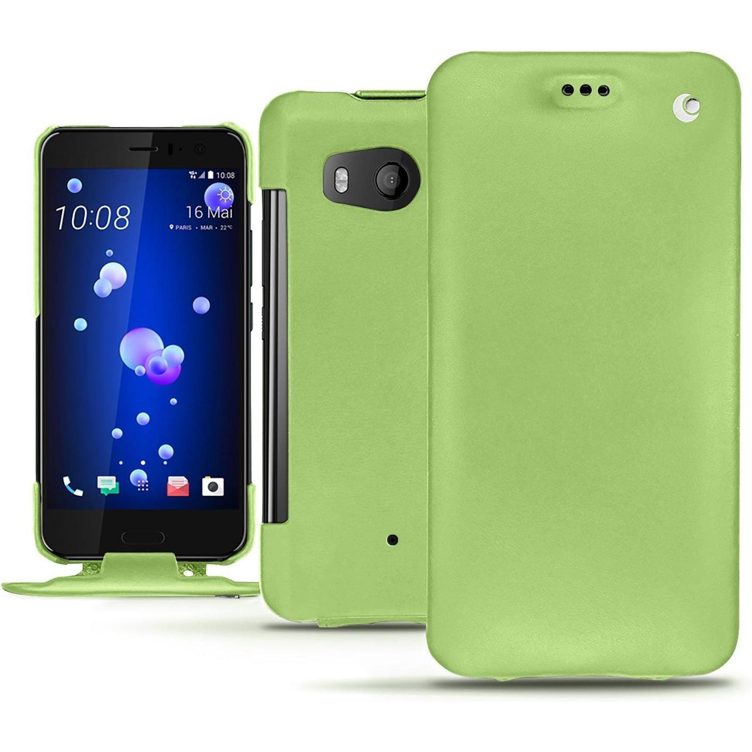 Thumbnail - Noreve Lederschutzhülle vertikal (HTC U11), Smartphone Hülle, Grün