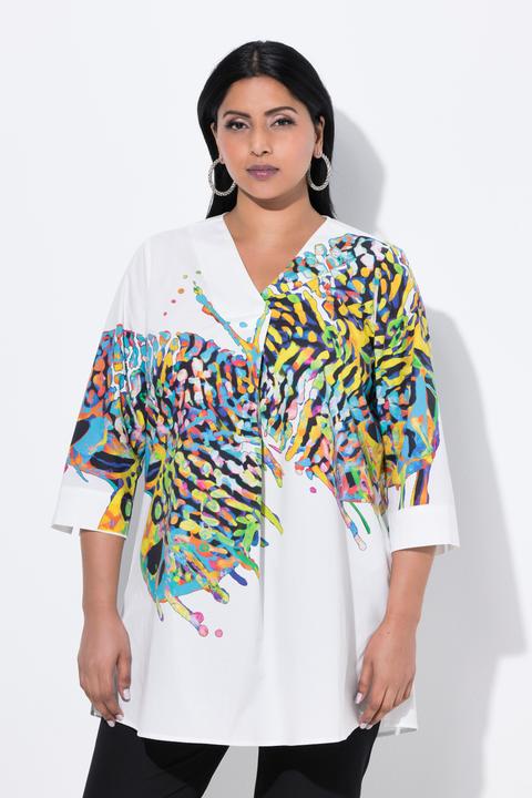 Produktbild Ulla Popken Tunika, Schmetterling, V-Ausschnitt, 3/4-Arm (46, 48)