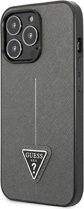 Produktbild Guess GUHCP14LPSATLG iPhone 14 Pro 6,1" srebrny/silver hardcase SaffianoTriangle Logo (Apple iPhone 14 Pro)