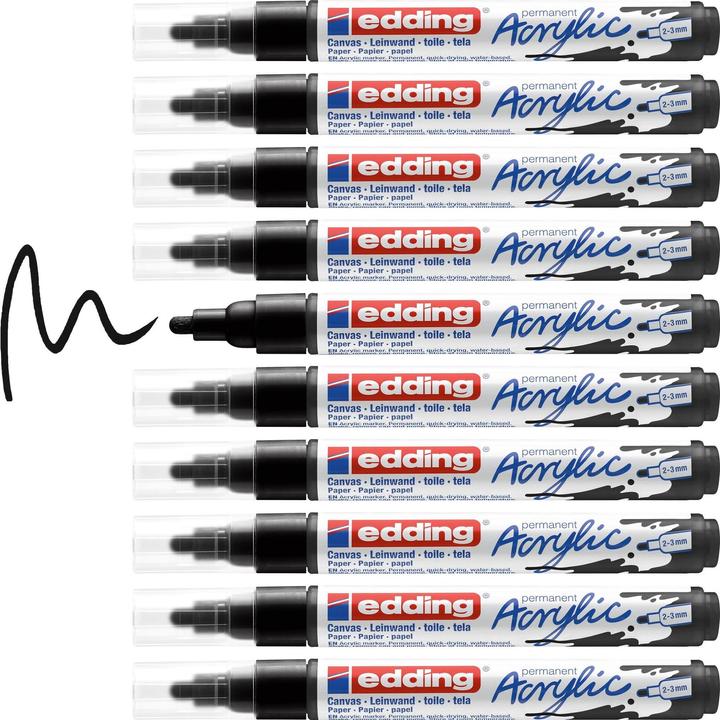 Image du produit Edding Marqueur acrylique 5100 Medium (Noir intense, 3 mm, 1 x)
