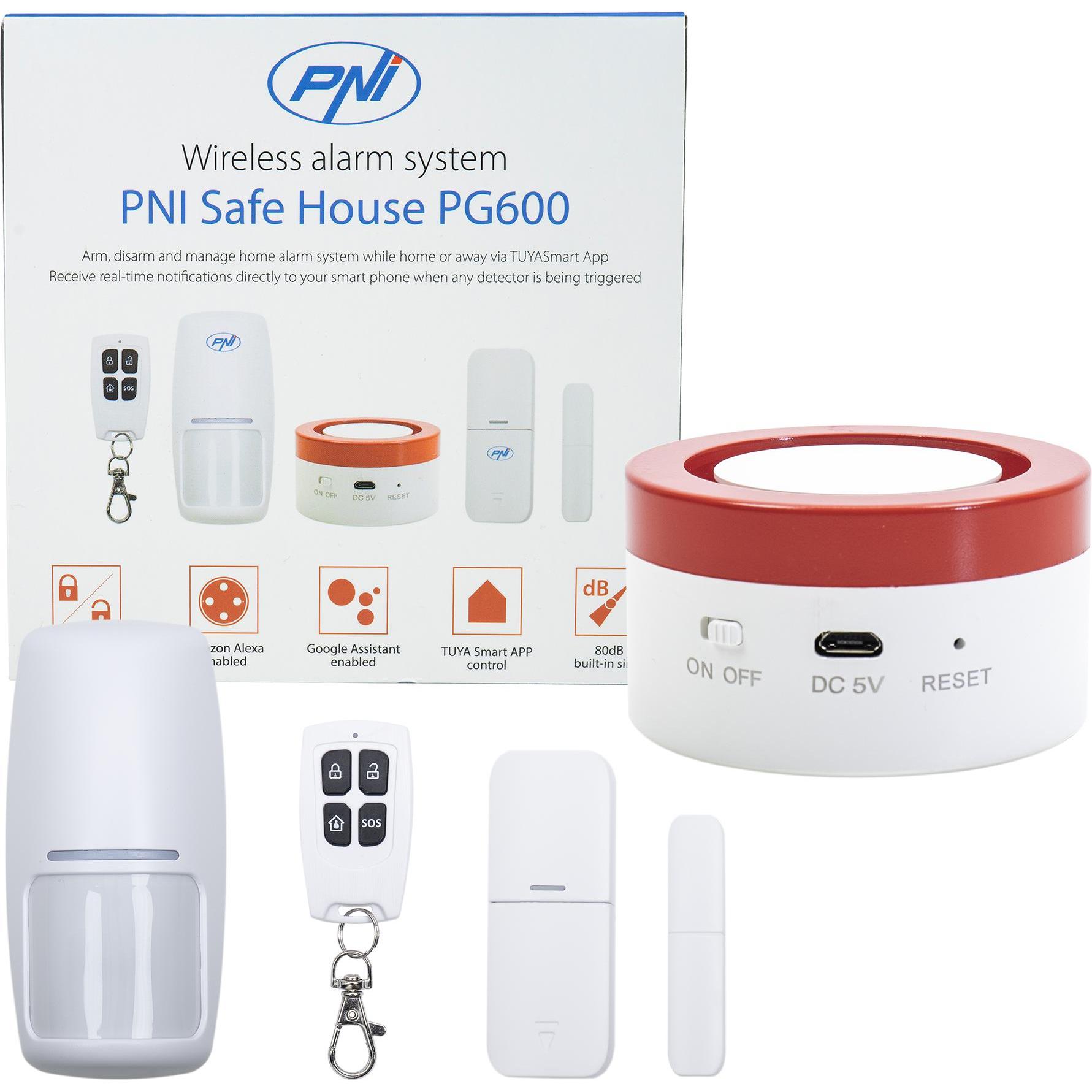Thumbnail - PNI, Zubehör Gebäudesicherheit, Safe House PG600 Funkalarmsystem, Smart-Home-Sicherheitssystem, kabellose Verbindung, Ei...