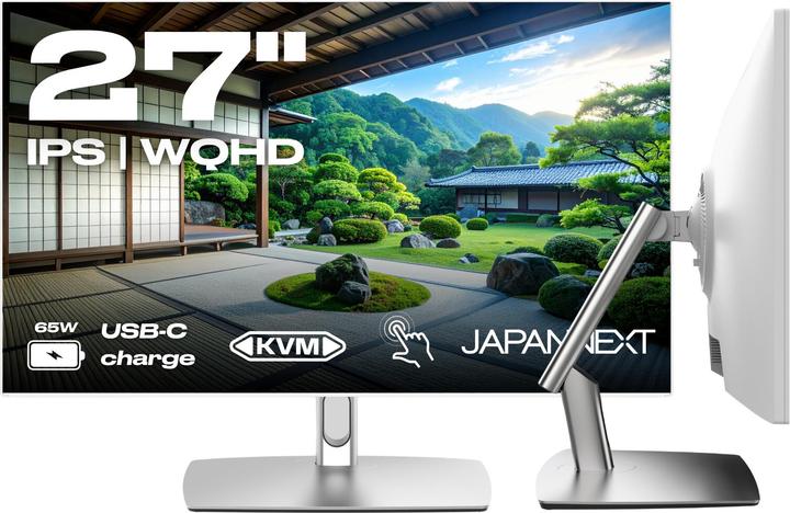 Image du produit Japannext 68,6cm JN-IPS27WQHDR-C65W-FLD-T HDMI/DP Touch WQHD (2560 x 1440 pixels, 27")