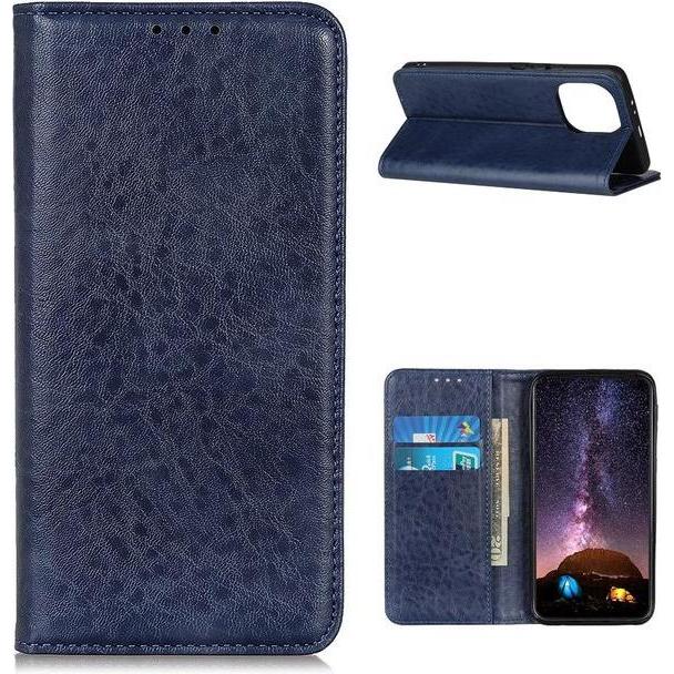 Thumbnail - MU Classic Crazy Horse V Leder Bookcover Series (Xiaomi Mi 11i), Smartphone Hülle, Blau