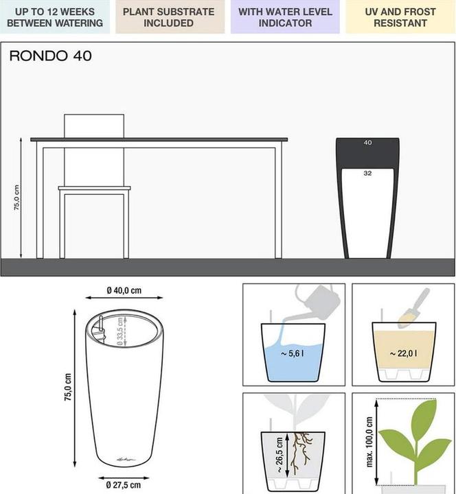 Immagine prodotto Lechuza Rondo (40 x 75 cm)
