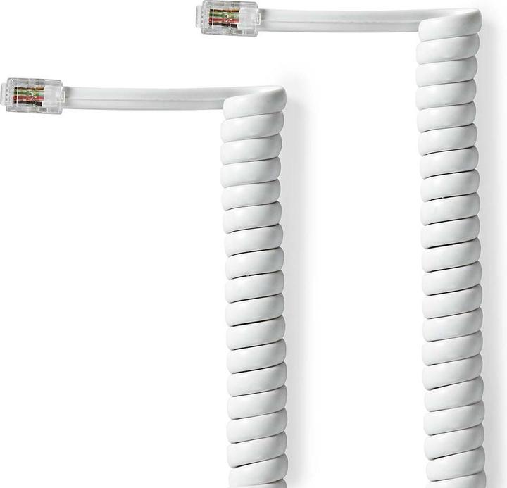 Immagine prodotto Nedis Cavo telefonico | Spina RJ10 | Spina RJ10 | 2,00 m | Design del cavo: A spirale | Tipo di cavo: RJ10