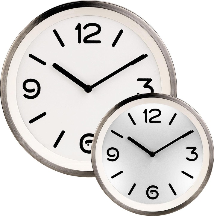 Produktbild St. Leonhard Edelstahl-Quarz-Wanduhr mit Zifferblatt-Beleuchtung und Lichtsensor (25.30 cm)