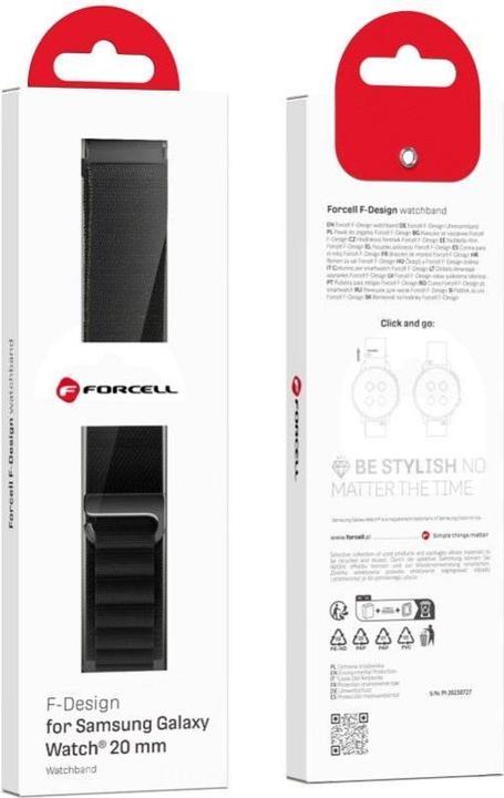 Actual product image Forcell Strap F-DESIGN FS05 strap for SAMSUNG Watch 22 mm black (22 mm, Polyester)