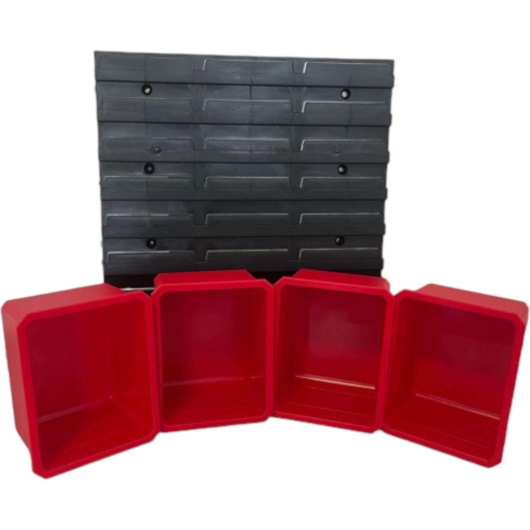 Qbrick, Werkzeugkoffer, System Container Set Nr. 1 Werkstattwand 39 x 35 cm mit 4 Behältern für System ONE und (4 Teile)