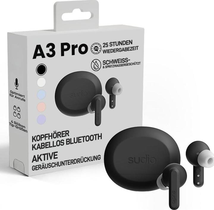 Actual product image Sudio A3 Pro Black (ANC, 25 h, Wireless)