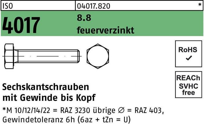 Actual product image Bufab Hexagon screw ISO 4017 VG x280mm (1 Screws per piece)