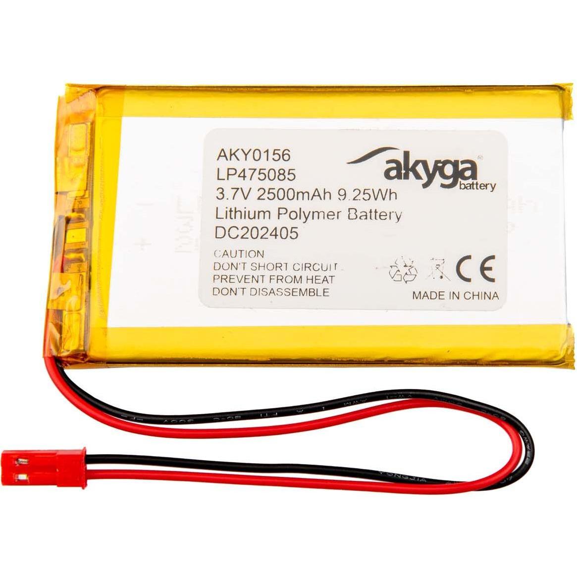 Akyga LP475085 Akkupack x Spezial-Akku LiPo 3.7 V 2500 mAh (1 pz., Specifico del dispositivo, 2500 mAh), Batterie + pile