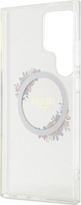 Actual product image Guess GUHMS24LHFWFCT S24 Ultra S928 przeźroczysty/transparent hardcase IML Flowers Wreath MagSafe (Samsung Galaxy S24 Ultra)