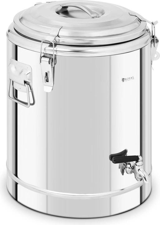 Produktbild Royal Catering Thermobehälter Edelstahl Thermobox Warmhaltebehälter Speisen Ablasshahn 22,5 L (22.50 l)