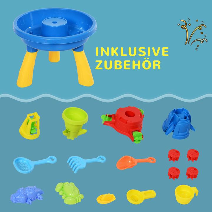 Actual product image Homcom Children's sandbox table with 21-piece accessories