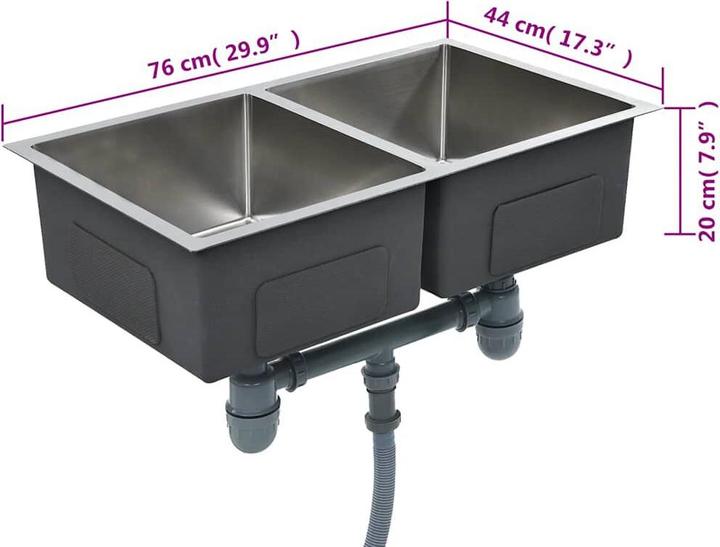 Produktbild vidaXL Küchenspüle (Einbauspüle, 44 cm, 76 cm)