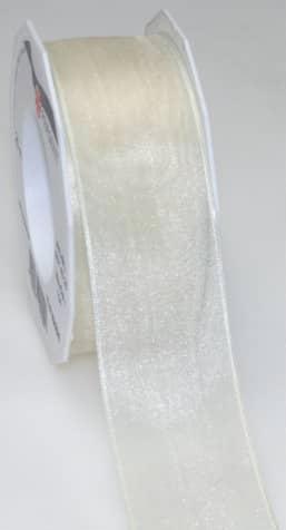 Produktbild Magni Band mit Drahtkante, créme, 25-m-Rolle 40 mm (Geschenkband, 1 x)