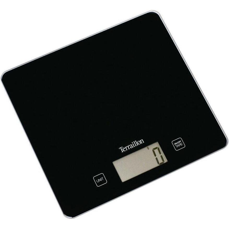 Terraillon KEG41019BK Arbeitsplatte Rechteck Elektronische Küchenwaage, Küchenwaage, Schwarz
