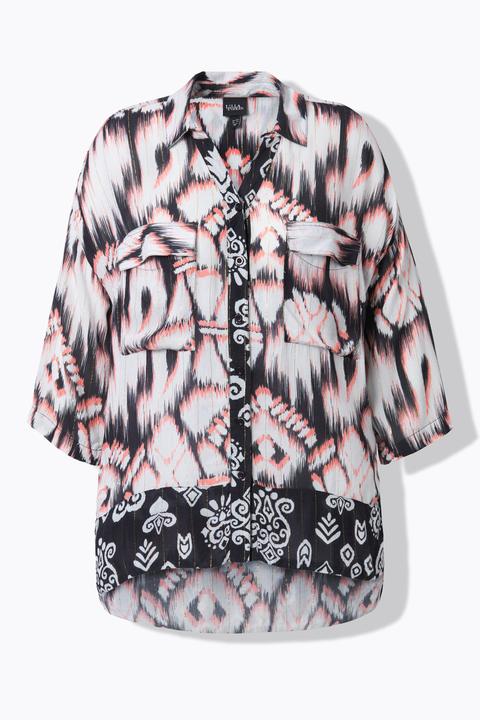 Actual product image Ulla Popken Sparkling Button Down Tunic Blouse (62)