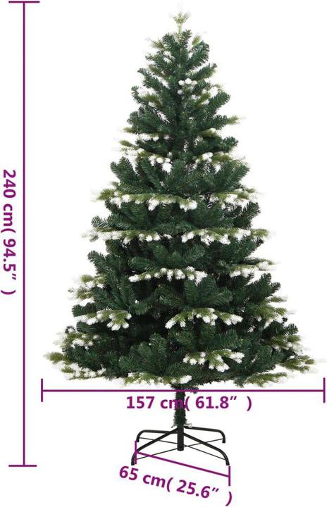 Produktbild vidaXL künstlicher klappbarer Weihnachtsbaum (240 cm)