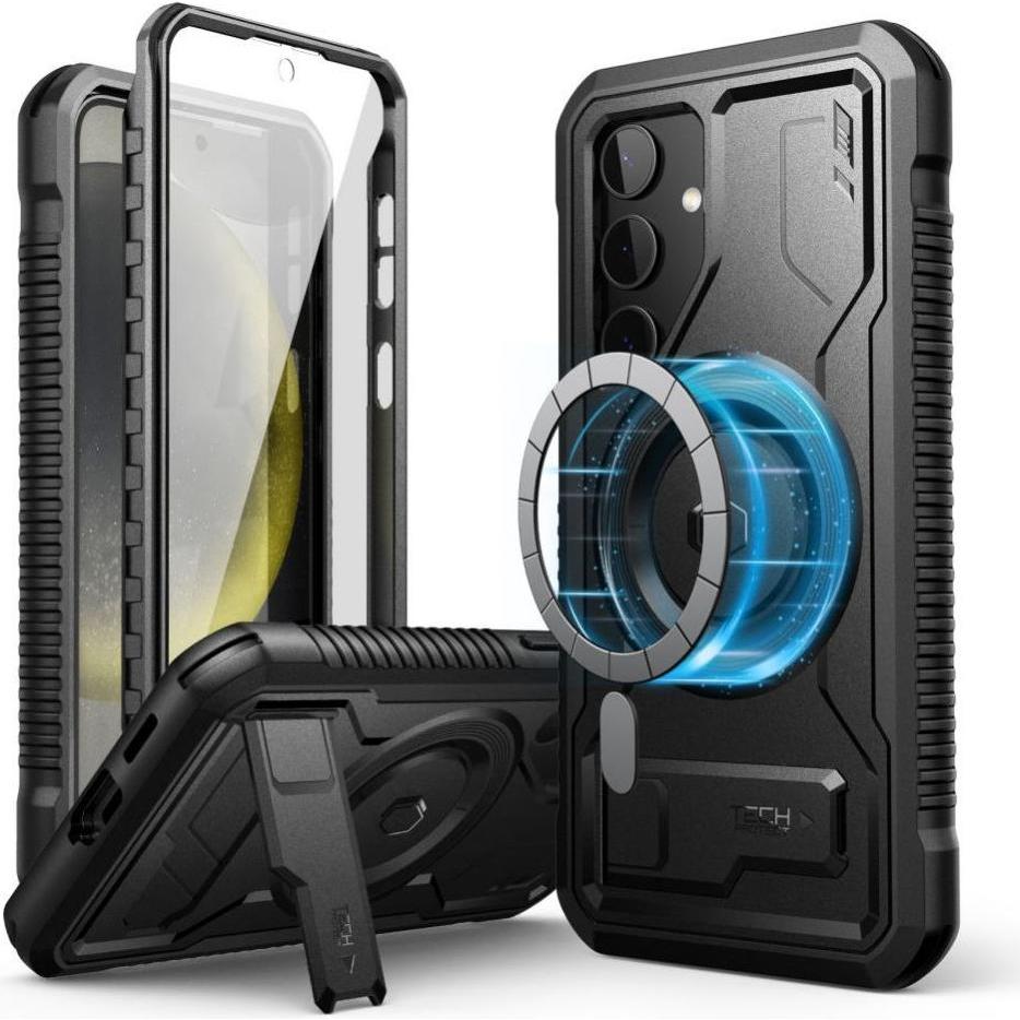 Tech-Protect Kevlar MagSafe+ case black (Samsung Galaxy S24), Smartphone Hülle, Schwarz