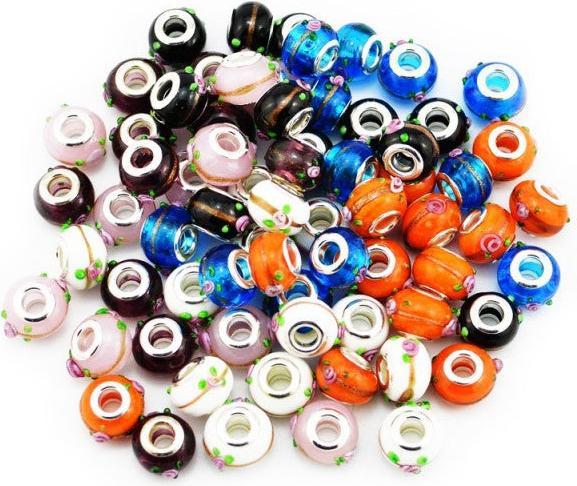 Image du produit Hermex Verre Bead argenté 925 - Rose argenté (Verre, Argent 925)