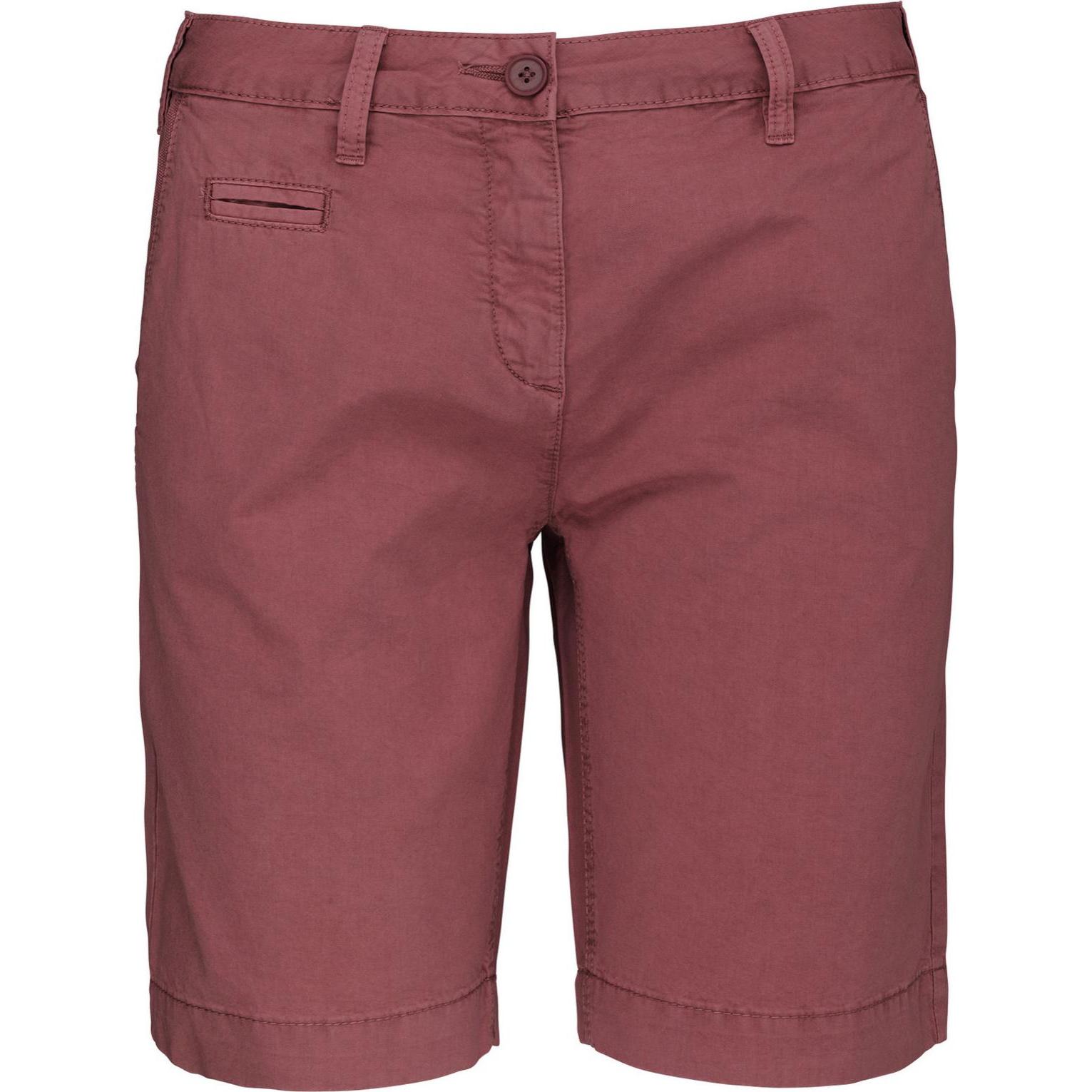 Kariban, Damen, Shorts, damen-bermuda-shorts délavé, Rot, (46)
