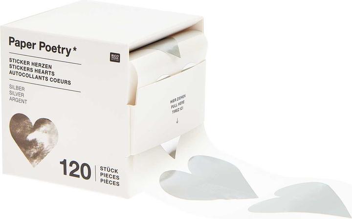 Produktbild Rico Design Sticker Herzen silber FSC MIX.300136