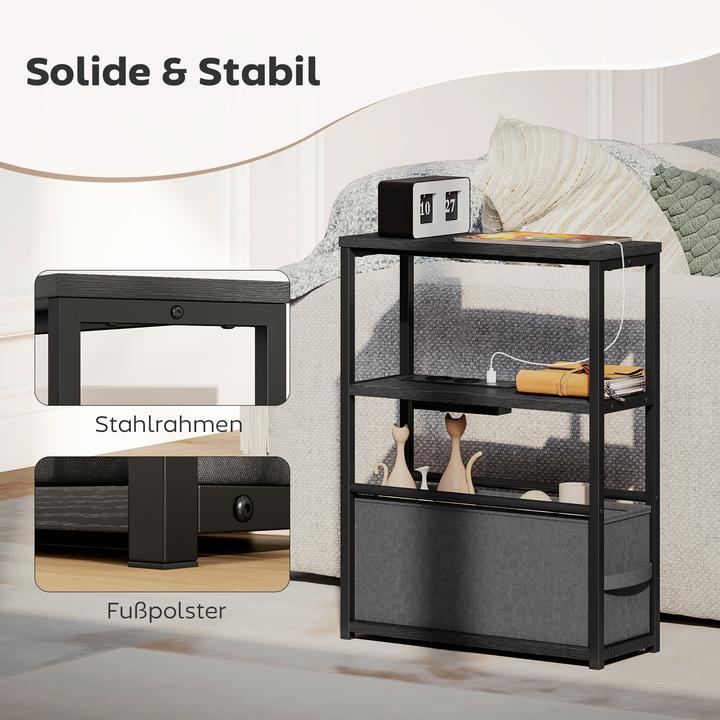 Image du produit Homcom Beistelltisch MDF, Stahl Schwarz