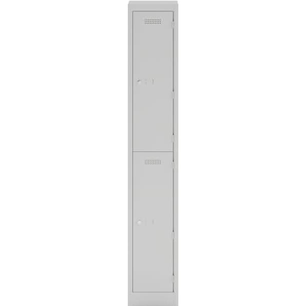 Thumbnail - Bisley, Aktenschrank, Spind lichtgrau PL3050S2645, 2 Schliessfächer 30,0 x 50,0 x 180,0 cm