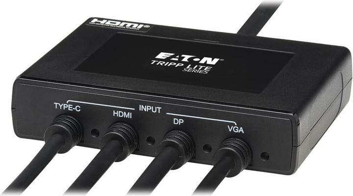 Produktbild Eaton 4-Port Presentation Adapter 4K 60Hz 4:4:4 HDMI DP USB-C and 1080p VGA to HDMI Built- (HDMI, USB Typ-C, 2.39 cm)