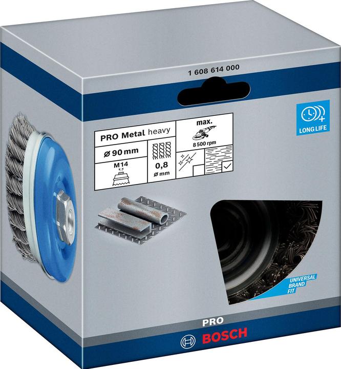 Produktbild Bosch Professional Zubehör PRO Metal heavy Topfbürste, 90 x 0,8 mm, Gewinde