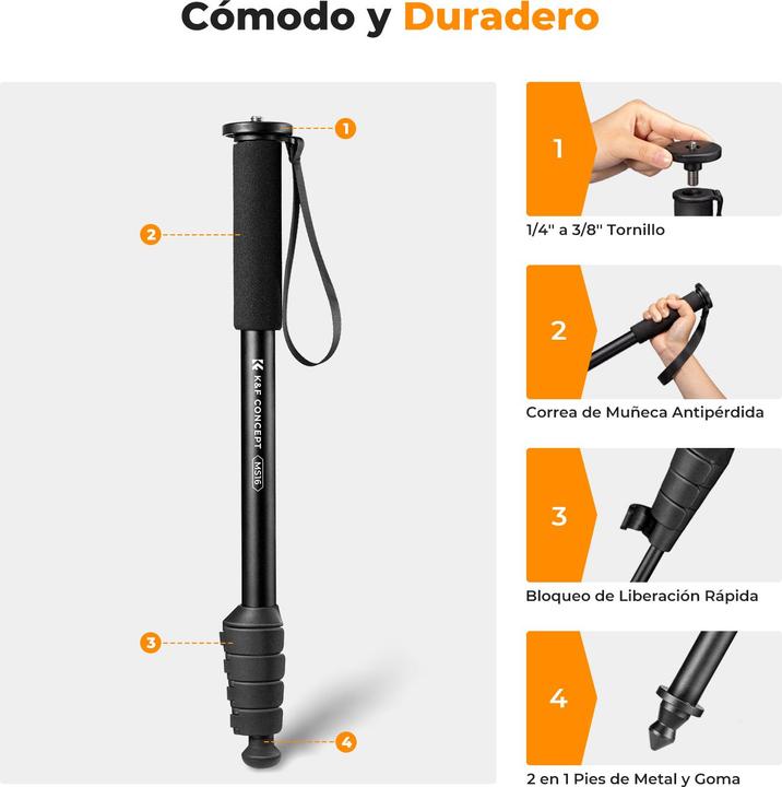 Produktbild K&F Concept MS16 Magnesium Aluminum Alloy Monopod (Metall)