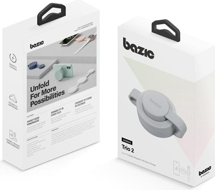 Image du produit Energea Wireless charger Bazic GoMag Trio 2 3in1 15W magnetic for iPhone/Watch/AirPods gray (15 W)