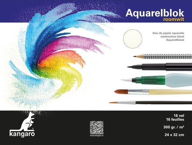Kangaro Watercolour block 24x32cm 16 sheets 300 gram cream white