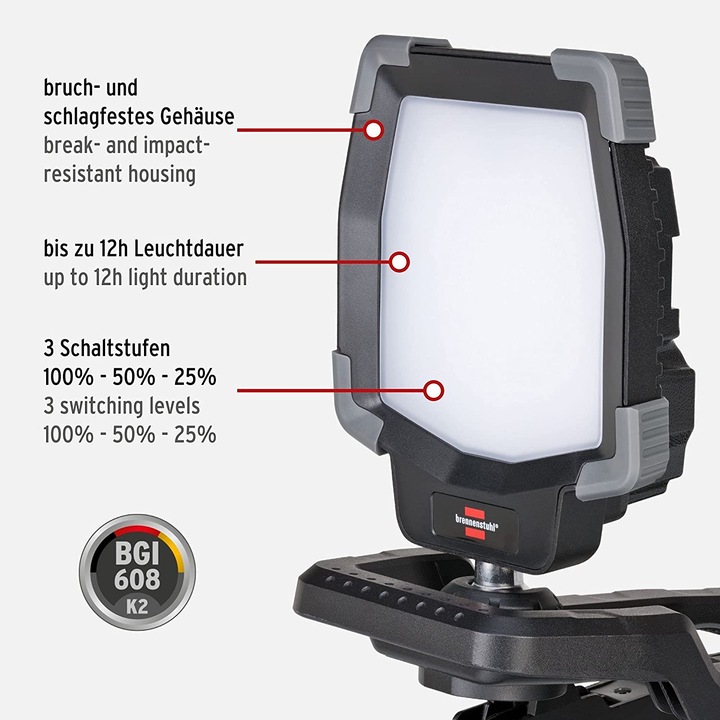 Actual product image Brennenstuhl LED floodlight - with rechargeable Li-Ion battery (3800 lm)