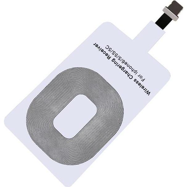 JTI Qi-Adapter - kabelloses Ladegerät-Empfängermodul für iPhone - Weiss, Wireless Charger, Weiss