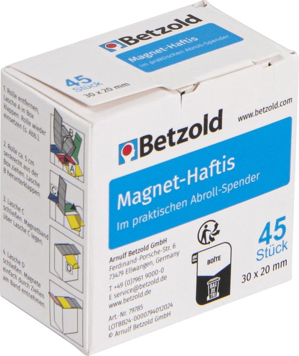 Produktbild Betzold Magnet-Haftis im praktischen Abroller (45 x)