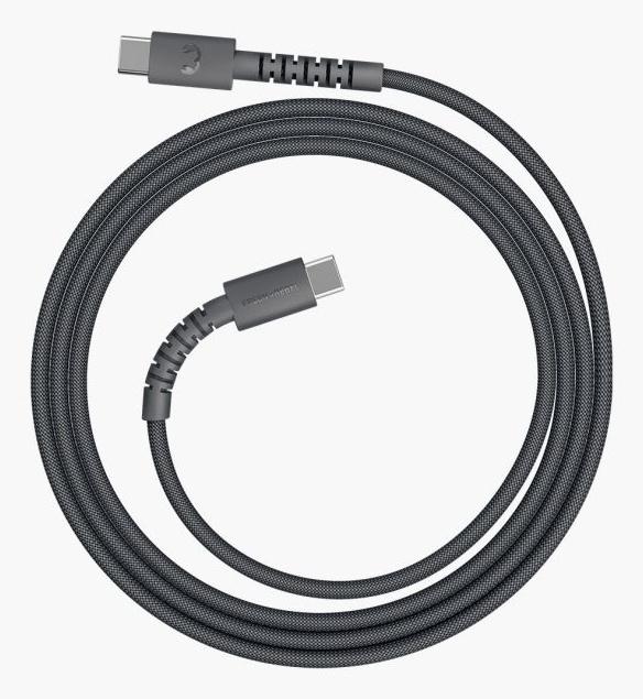 Image du produit Fresh'N Rebel Fresh 'n Rebel USB-C zu USB-C silicon geflochtenes Kabel "FlexWave" 70cm, Storm Grey (0.70 m, 60 W)