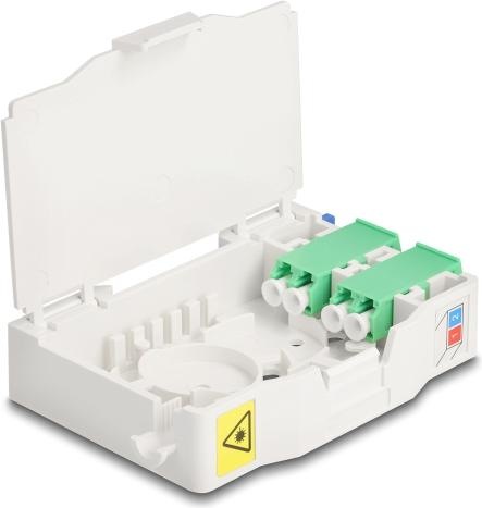 Produktbild Delock LWL Anschlussdose für Hutschiene mit Spleisshalter (Spleissbox)