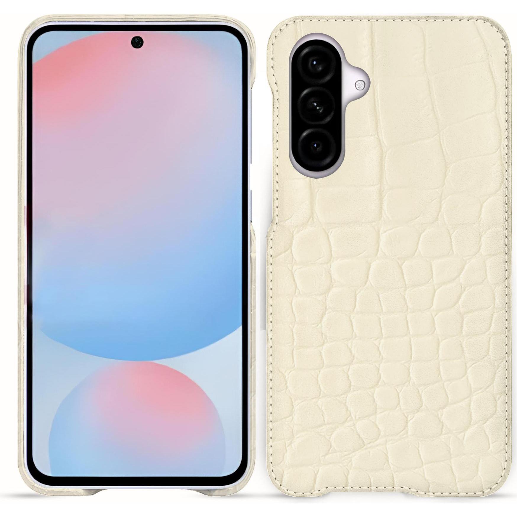 Noreve Lederschutzhülle (Samsung Galaxy A55), Smartphone Hülle, Weiss