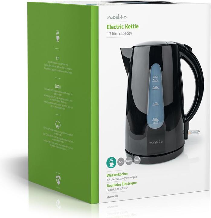 Immagine prodotto Nedis Bollitore da 1,7 l in plastica Ruota di 360 gradi Elemento di riscaldamento a scomparsa Strix® (1.70 l)
