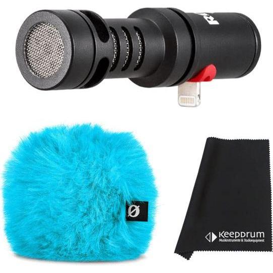 RØDE Videomic Me-L mit Windschutz Blau mit Tuch, Mikrofon