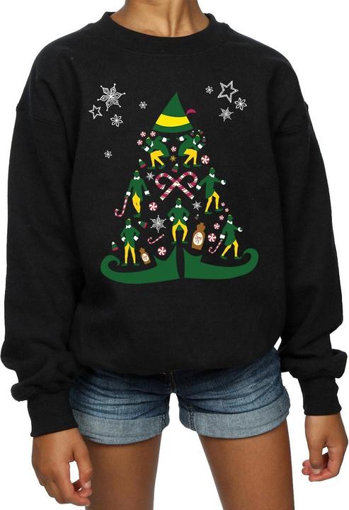 Actual product image Elf Girls Christmas Tree Sweatshirt (128)
