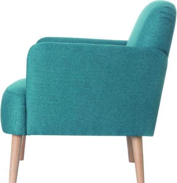 Image du produit Paperflow Fauteuil BROOKS, pieds en bois massif, bleu.