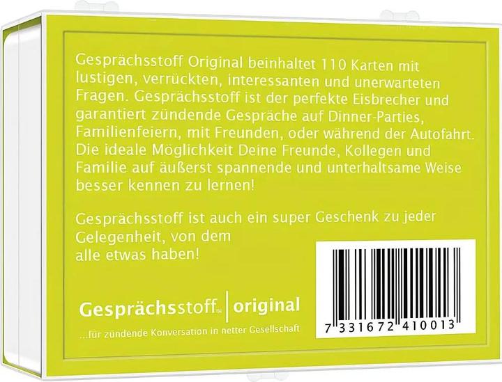 Produktbild Gesprächsstoff: Original (Deutsch, 2 - 6 Spieler)