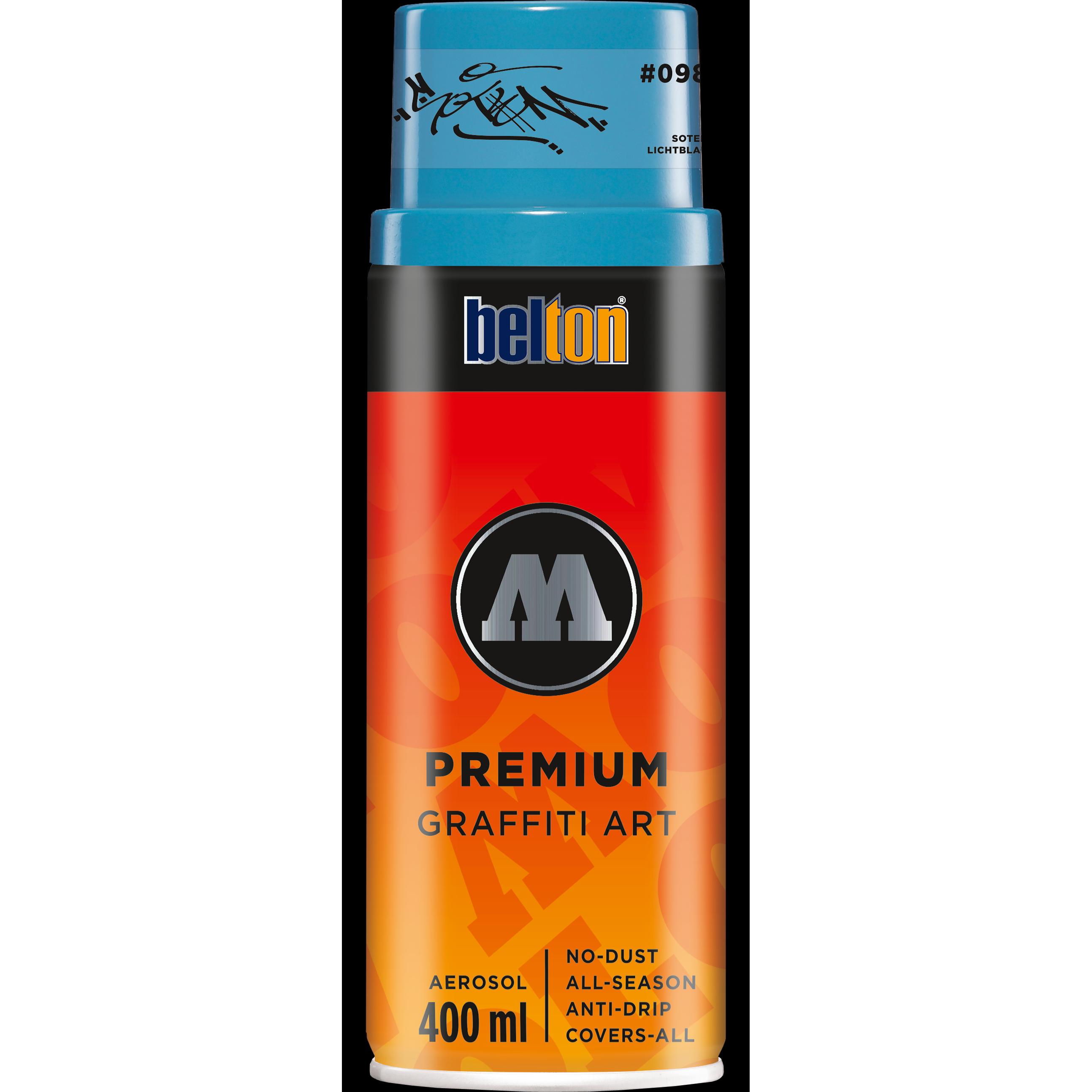 Molotow, Künstlerfarbe + Bastelfarbe, Sprühdose Belton PREMIUM Graffiti Art (Lichtblau, 400 ml)
